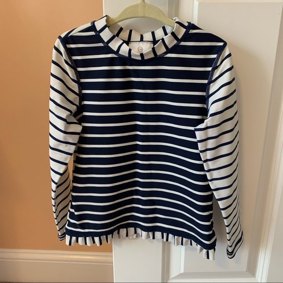 Hanna Andersson Striped Rash Guard Girls 110 (5) - Picture 1 of 3